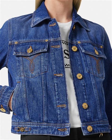 versace jacket macys|Versace denim jacket.